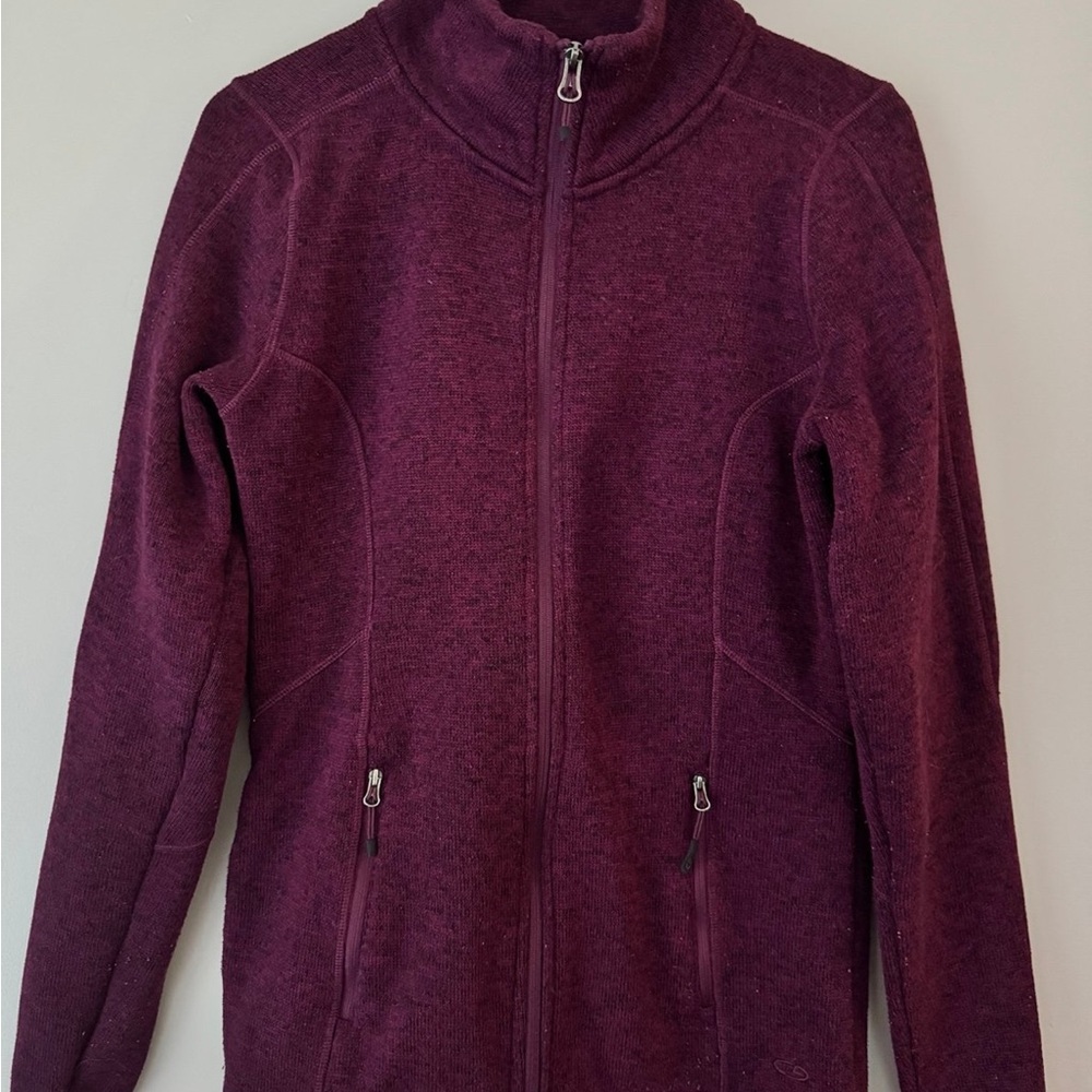 Champion Full Zip Jacket – Heathered Burgundy (Size Small)